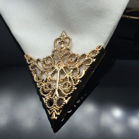 coadipress 2PCS Retro Hollow Triangle Collar Pins Brooch for Men Women Hollow Floral Shirt Suit Clothing Collar Angle Decoration Parts in Saudi Arabia