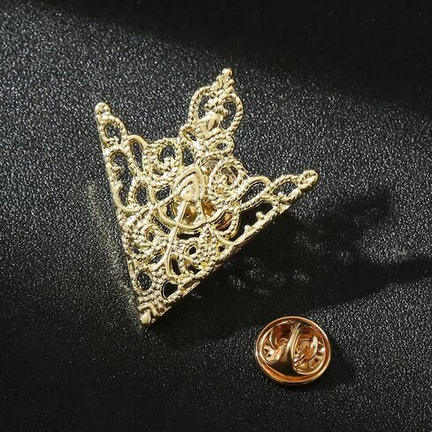 coadipress 2PCS Retro Hollow Triangle Collar Pins Brooch for Men Women Hollow Floral Shirt Suit Clothing Collar Angle Decoration Parts in Saudi Arabia