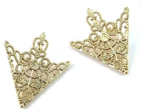 coadipress 2PCS Retro Hollow Triangle Collar Pins Brooch for Men Women Hollow Floral Shirt Suit Clothing Collar Angle Decoration Parts in Saudi Arabia