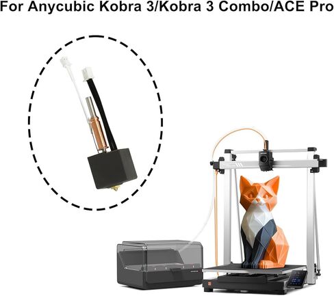 Kobra 3 Hotend Kit (Pre-Installed),with Extra 0.4mm Hardened Steel Nozzle Brass Nozzle Silicone Sock, Replacement 3D Printer Accessories for Anycubic Kobra3 Combo Extruder Printhead in Saudi Arabia