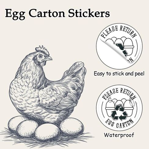 Louise Maelys 2" Egg Stickers for Fresh Farm Eggs - 500pcs Market Egg Handling Stickers Unwashed Egg Sticker Labels for Chicken Quail Farmhouse in Kuwait