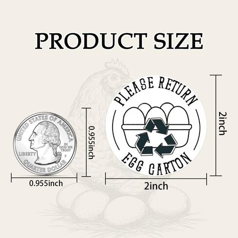 Louise Maelys 2" Egg Stickers for Fresh Farm Eggs - 500pcs Market Egg Handling Stickers Unwashed Egg Sticker Labels for Chicken Quail Farmhouse in Kuwait