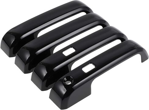 4pcs مقبض الباب الخارجي غطاء مقبض باب السيارة مقبض مقبض فورد F-150 2015-2020 واقي مقبض باب السيارة مع لوحة المفاتيح الأسود in Saudi Arabia