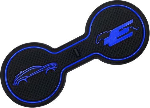 Compatible Ford Mustang Mach-E Car Cup Holder Coaster, Silicone Rectangular Blue Coaster in Kuwait