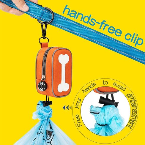 Dog Poop Bags Holder with 15 Roll Dog Poop Bags Cute Waste Bag Dispenser with Lavender Scented Blue Doggie Waste Bags Lightweight Waterproof Oxford Fabric (1 Holders 225 Bags) in Saudi Arabia