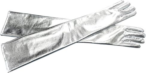 COSFAN 1 Pair Women Long Glove,Patent Leather Gloves,Glossy Finger Gloves for Cosplay Opera Dance Evening Party Costume in Kuwait