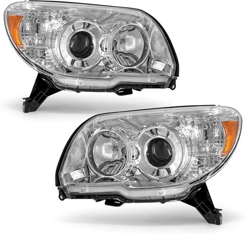 مجموعة الأمام المتوافقة مع 2006 2007 2008 2009 Toyota 4Runner ، 4th Gen 4Runner Projector زوج بديل الأيسر واليمين مع Chrome Housing Amber Reflector in Kuwait