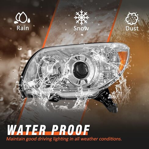 مجموعة الأمام المتوافقة مع 2006 2007 2008 2009 Toyota 4Runner ، 4th Gen 4Runner Projector زوج بديل الأيسر واليمين مع Chrome Housing Amber Reflector in Kuwait