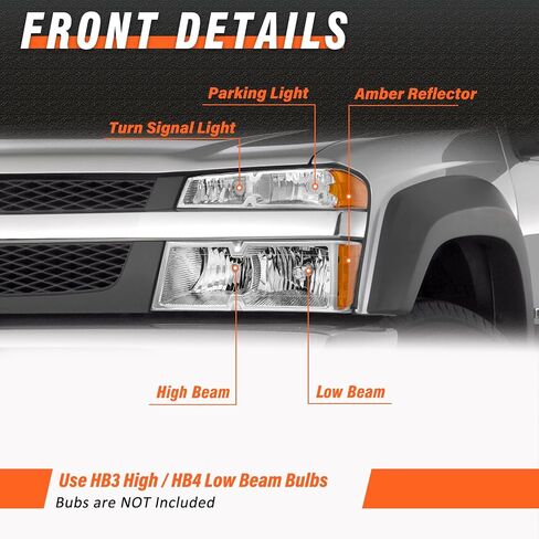 مصباح أمامي متوافق مع 2010 2011 2012 2013 2014 2015 Chevy Expenox LS/LT Clear Lens Chrome Housing Amber Reflector Presection Offer in Saudi Arabia