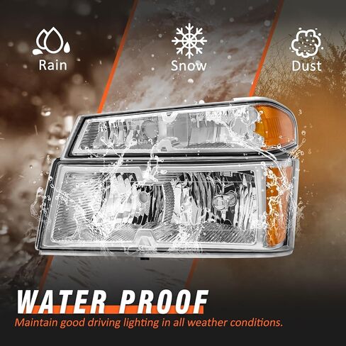 مصباح أمامي متوافق مع 2010 2011 2012 2013 2014 2015 Chevy Expenox LS/LT Clear Lens Chrome Housing Amber Reflector Presection Offer in Saudi Arabia