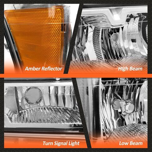 مصباح أمامي متوافق مع 2010 2011 2012 2013 2014 2015 Chevy Expenox LS/LT Clear Lens Chrome Housing Amber Reflector Presection Offer in Saudi Arabia