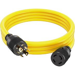 Houseables 30 Amp Generator Cord 4 Prong, Extension Generator Cable, 25 Ft, 125-250v, 7500 watt max Rating, UL CUL, NEMA L-14-30P, Rubber, 10 Gauge, Heavy Duty, L14-30, Transfer, Twist Lock Power Cord in Kuwait