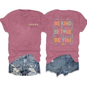 Be Kind Shirt for Women Teacher Kindness Positive Message Tshirt Dandelion Graphic Summer Tee Tops in Kuwait