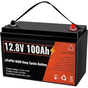 12V 100AH LIFEPO4 Lithium Battery ، Group 31 Protection LifePo4 بطارية LIFEPO4 المدمجة في 100A BMS ذكية ، 15000 دورة عميقة قابلة للشحن مقاومة للماء للطاقة الشمسية ، طاقة الرياح ، المنزل ، RVS in Kuwait