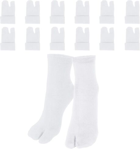 6 Pairs Tabi Flip Flop Socks, Elastic Cotton Tabi Split Toe Socks Wicking Sandal Sock for Women (White) in Kuwait