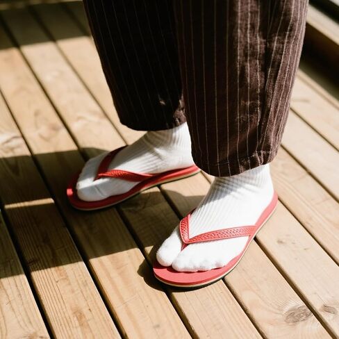 6 Pairs Tabi Flip Flop Socks, Elastic Cotton Tabi Split Toe Socks Wicking Sandal Sock for Women (White) in Kuwait