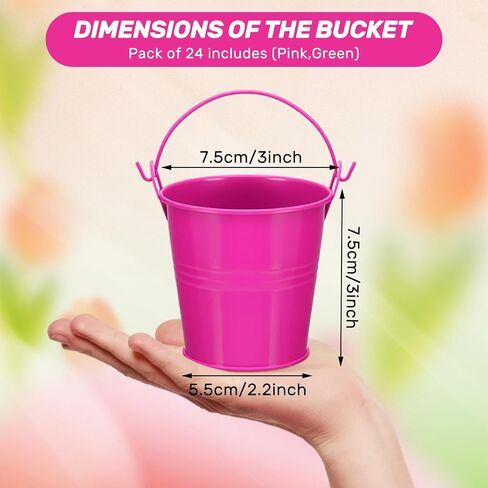 12 Pack Witch Party Favor Supplies Green and Pink Party Favor Containers Small Metal Buckets Mini Metal Pail for Witch Themed Decorations Candy Crafts, 3 x 3 Inch in Saudi Arabia