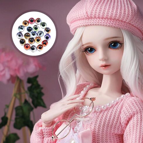 150PCS Assorted Eyes Glass Cabochon, Animal Doll Eyes, Flatback Dragon Eyes Snake Eyes Frog Eyes Cabochon for Crafts, 6MM Glass Eyes Stickers for Clay Doll Sculptures Props Crafts Jewelry Making in Kuwait