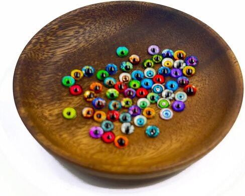150PCS Assorted Eyes Glass Cabochon, Animal Doll Eyes, Flatback Dragon Eyes Snake Eyes Frog Eyes Cabochon for Crafts, 6MM Glass Eyes Stickers for Clay Doll Sculptures Props Crafts Jewelry Making in Kuwait