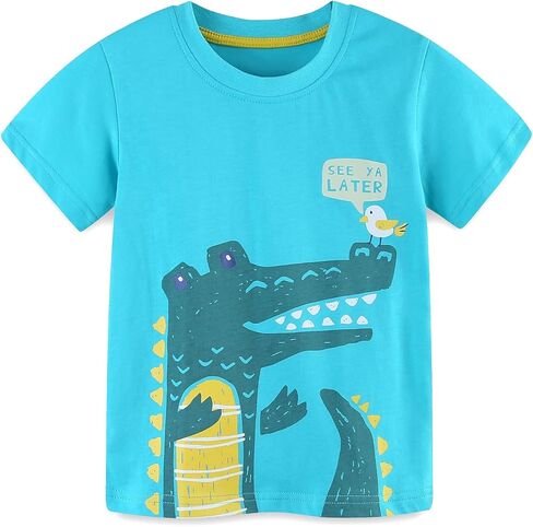 HILEELANG Toddler Boy Short Sets Easter Summer Cotton Casual White Rainbow Tee Blue Adjust Shorts Outfits Clothing 4T in Kuwait