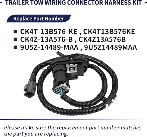 Trailer Tow Rear Bumper Hitch Wiring Connector Harness Kit Compatible with Ford Transit 150 250 350 Transit-350 HD Vans 2015 2016 2017 2018 2019 Replace CK4T-13B576-KE in Saudi Arabia