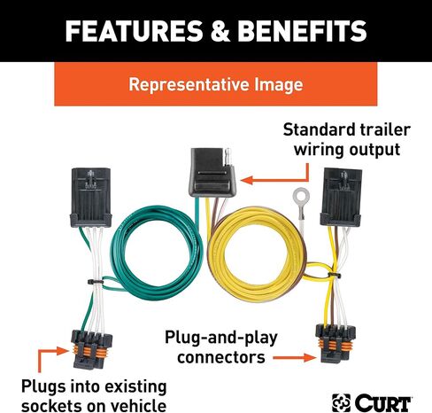 CURT 55338 Vehicle-Side Custom 4-Pin Trailer Wiring Harness, Fits Select Chevrolet G10, G20, G30, GMC G1500, G2500, G3500 in Saudi Arabia