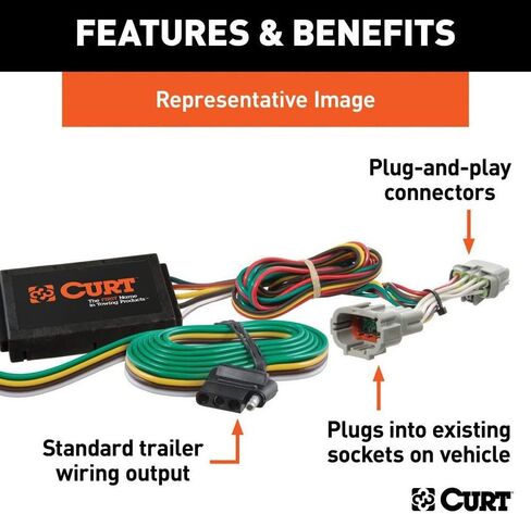 CURT 55570 Vehicle-Side Custom 4-Pin Trailer Wiring Harness, Fits Select Nissan Quest in Saudi Arabia