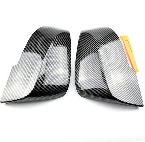 ألياف الكربون ABS Side Rearview Cap Cover Cover for BMW 3 4 Series GT F30 F31 F32 F33 F34 F36 2013-2018 (Black-Bright Black) in Kuwait
