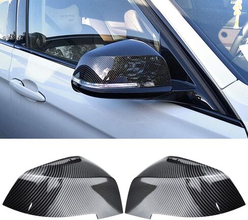 ألياف الكربون ABS Side Rearview Cap Cover Cover for BMW 3 4 Series GT F30 F31 F32 F33 F34 F36 2013-2018 (Black-Bright Black) in Kuwait