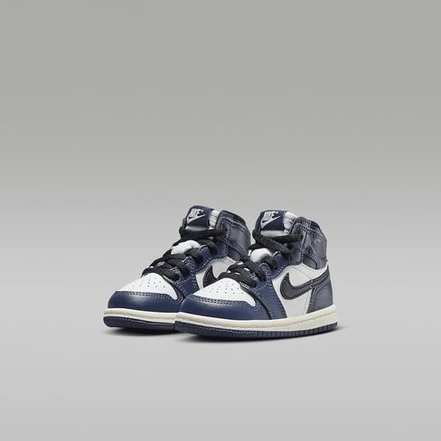 Jordan 1 Retro High OG Baby/Toddler Shoes (FD1413-401 ، Midnight Navy/White/Sail/Black) in Saudi Arabia