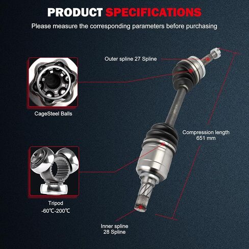 cciyu 66-6128 CV Axle Shaft Assembly Fit 2002-2006 for Nissan Altima 2.5L Front Left Drive Side FWD in Saudi Arabia