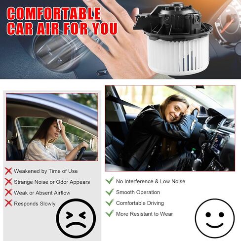 AC Blower Motor Fan Replacement Fits for 2012-2019 for Ford Explorer, Flex, Taurus, Police Interceptor Sedan Utility, for Lincoln MKS/MKT- HVAC Heater Blower Motor Assembly Front, Replace 700274 in Kuwait