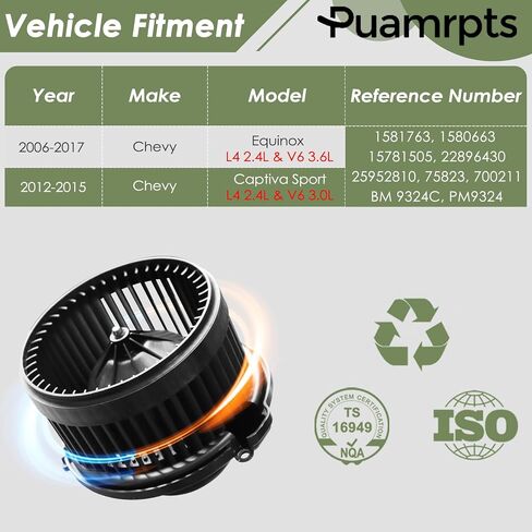 AC Heater Blower Motor Assembly - Compatible with Chevy Equinox 2006-2017, Captiva Sport 2012-2015 - Replace# 700211 in Saudi Arabia