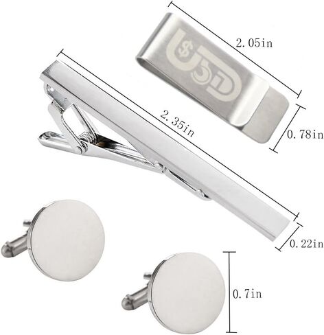 Cufflinks and Tie Clip Set for Men Personalized Cuff Links Business Wedding Father's Day Gift in Saudi Arabia