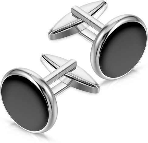 Cuff Links Mens, Black Cufflinks for Men, Metal Tuxedo Cufflinks, Classic Groomsmen Cufflink Wedding Cuff Links for Father Husband Boyfriend Business Anniversary Birthday in Saudi Arabia