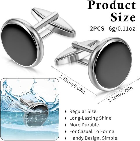 Cuff Links Mens, Black Cufflinks for Men, Metal Tuxedo Cufflinks, Classic Groomsmen Cufflink Wedding Cuff Links for Father Husband Boyfriend Business Anniversary Birthday in Saudi Arabia
