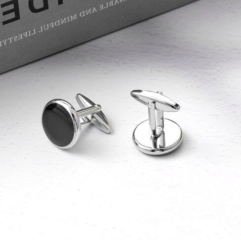 Cuff Links Mens, Black Cufflinks for Men, Metal Tuxedo Cufflinks, Classic Groomsmen Cufflink Wedding Cuff Links for Father Husband Boyfriend Business Anniversary Birthday in Saudi Arabia