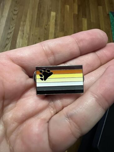 Bear Pride Flag Lapel Pins 1" x 5/8" - Silver Edition in Saudi Arabia
