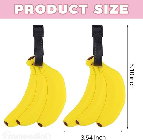 Framendino, 2 Pack Banana Fruit Silicone Luggage Tags Funny for Travel Suitcases Backpacks Bags in Saudi Arabia