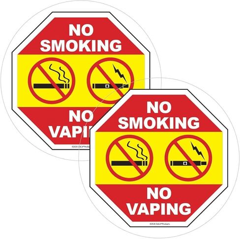 لا يوجد تدخين لا يوجد صائق نافذة vaping - 5 بوصات جولة - لا تدخين في ملصق مركبة - داخل النافذة التشبث - يسهل إزالته وإعادة وضعه in Saudi Arabia
