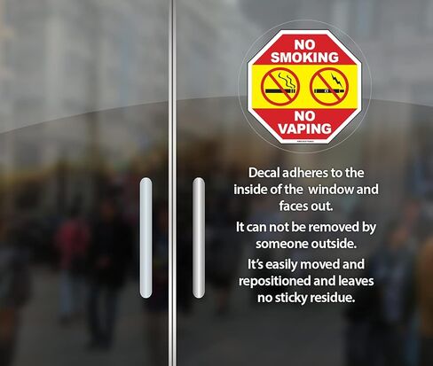 لا يوجد تدخين لا يوجد صائق نافذة vaping - 5 بوصات جولة - لا تدخين في ملصق مركبة - داخل النافذة التشبث - يسهل إزالته وإعادة وضعه in Saudi Arabia
