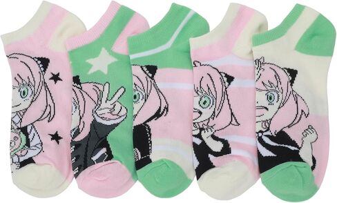 Bioworld Spy X Family Anya Facial Expressions Women's 5-Pair Ankle Socks in Saudi Arabia