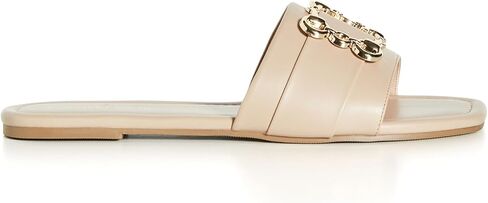 City Chic Women's Apparel Women's WIDE FIT PLUS SIZE SLIDE BEJEWEL Sandal, NUDE, 13 in Saudi Arabia