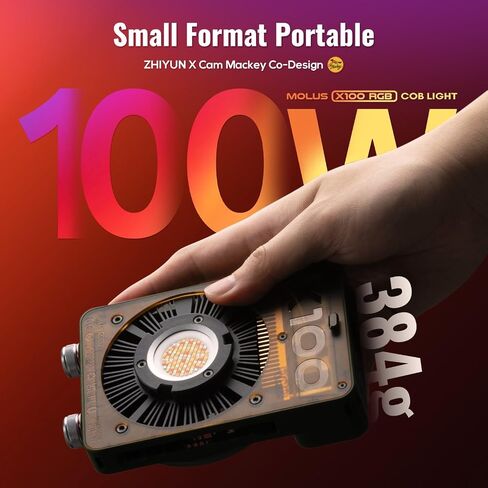 ZHIYUN MOLUS X100 PRO V2 Upgraded Version 100w COB Led Video Light Bi-Color Video Light with with Bluetooth App Control Continuous Lighting,CRI 95+ TLCI 97+, 2700K-6500K in Saudi Arabia