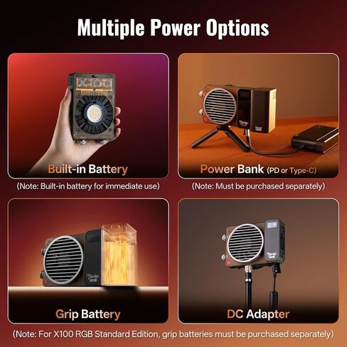 ZHIYUN MOLUS X100 PRO V2 Upgraded Version 100w COB Led Video Light Bi-Color Video Light with with Bluetooth App Control Continuous Lighting,CRI 95+ TLCI 97+, 2700K-6500K in Saudi Arabia