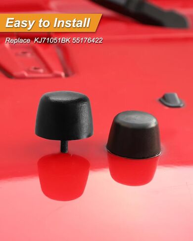Front Windshield Hold Down Bracket, Rubber Bumper Cushion Fit for Jeep Wrangler 1987-2018, Hood Bumper Replace KJ71051BK 55176422 in Saudi Arabia