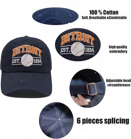 Embroidered City Washed Baseball Cap Adjustable Cotton Fans Baseball Hat for Men Women in Kuwait