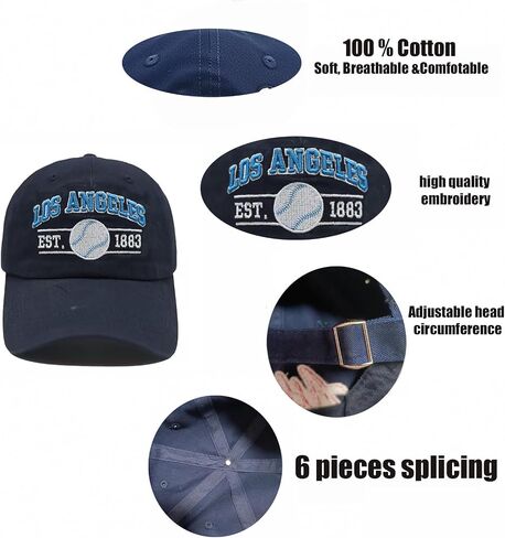 Embroidered City Washed Baseball Cap Adjustable Cotton Fans Baseball Hat for Men Women in Saudi Arabia