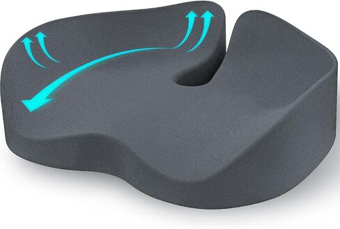 Seat Cushion for Office Chairs - Tailbone & Sciatica & Hip & Coccyx & Low Back Pain Relief Pillow - Memory Foam Pressure Relief Cushion for Long Sitting for Gaming, Compute, Desk Chair, Car Seat in Saudi Arabia