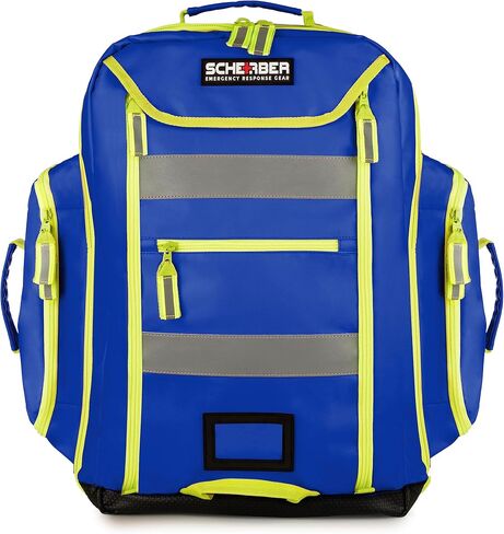 Scherber تم تجهيزه بالكامل Premium First Responder Backpack | EMT/EMS Medic Trauma ، نزيف وأوكسجين الطقم الطبي | Cat Tourniquet ، Quikclot 4x4 ، Hyfin Chest Seal & 250+ لوازم الإسعافات الأولية - الأزرق in Saudi Arabia